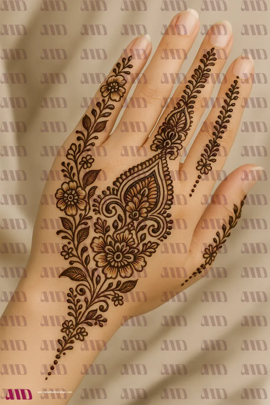 Traditional Paisley Mehndi Pattern
