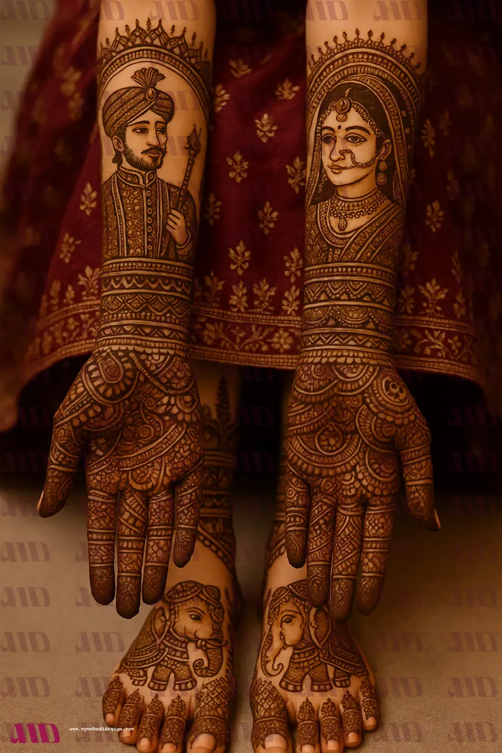 Personalized Initials Mehndi