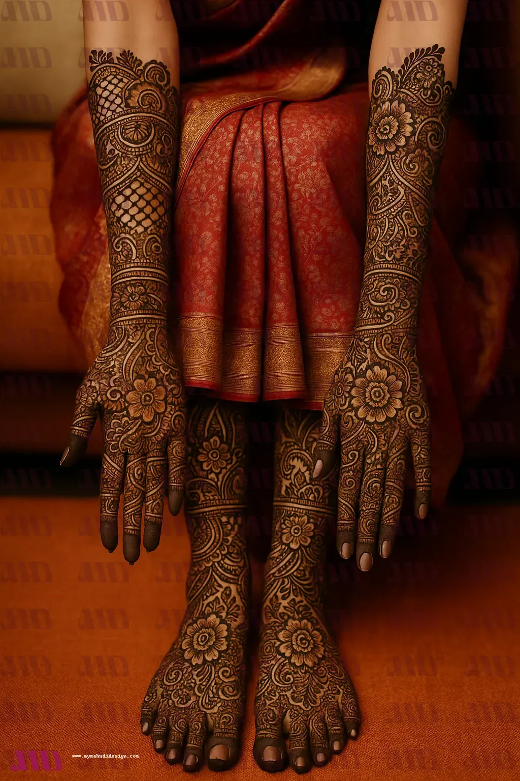 Floral Bracelet Band Back Hand Mehndi