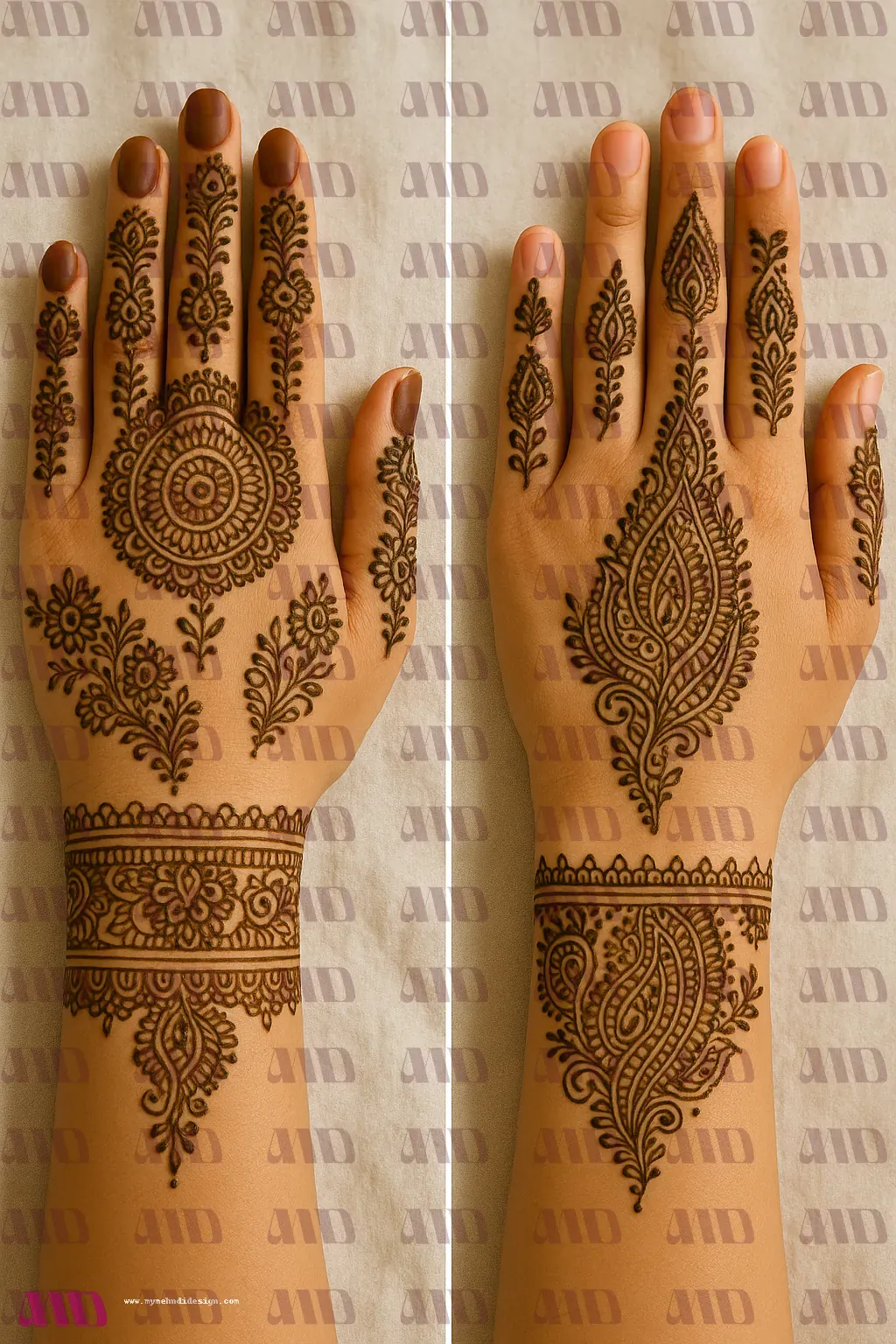Contemporary Back Hand Elegant Indian Henna