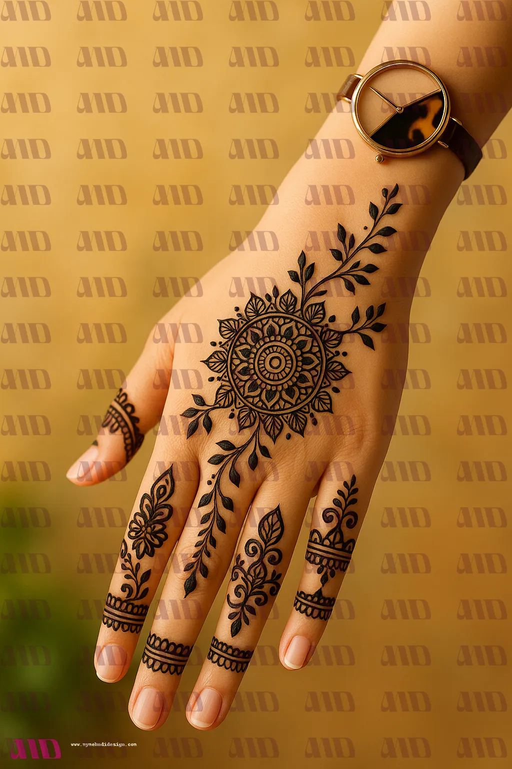Tiny Flower Mehndi Design