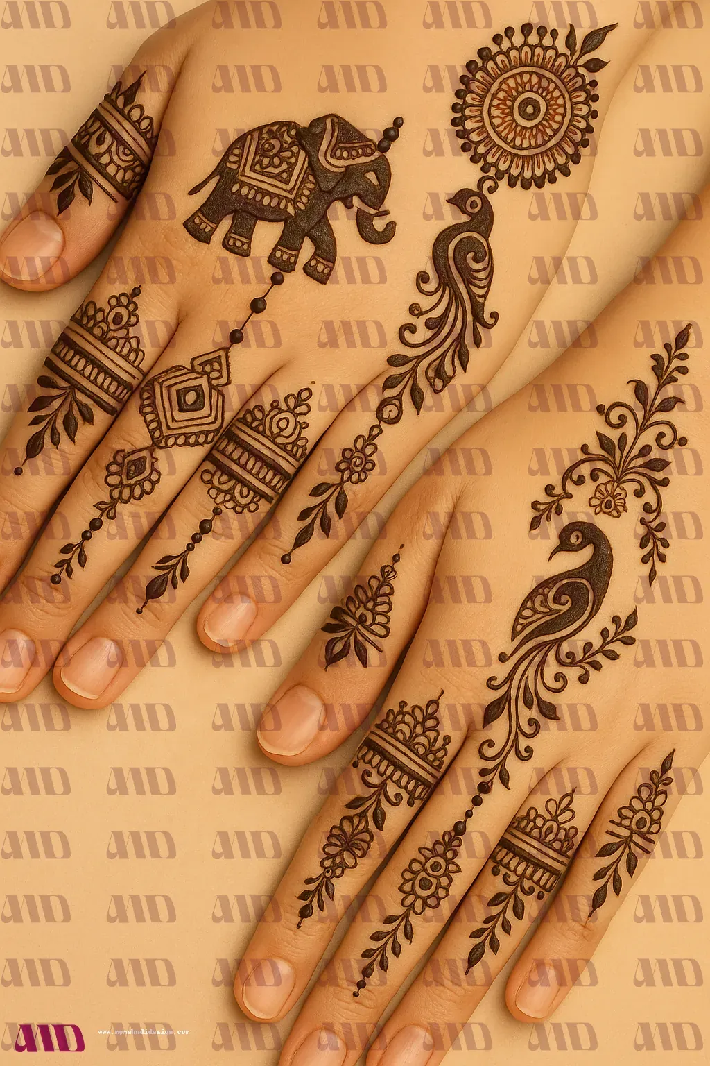 Single Leaf Trail Back Hand Design