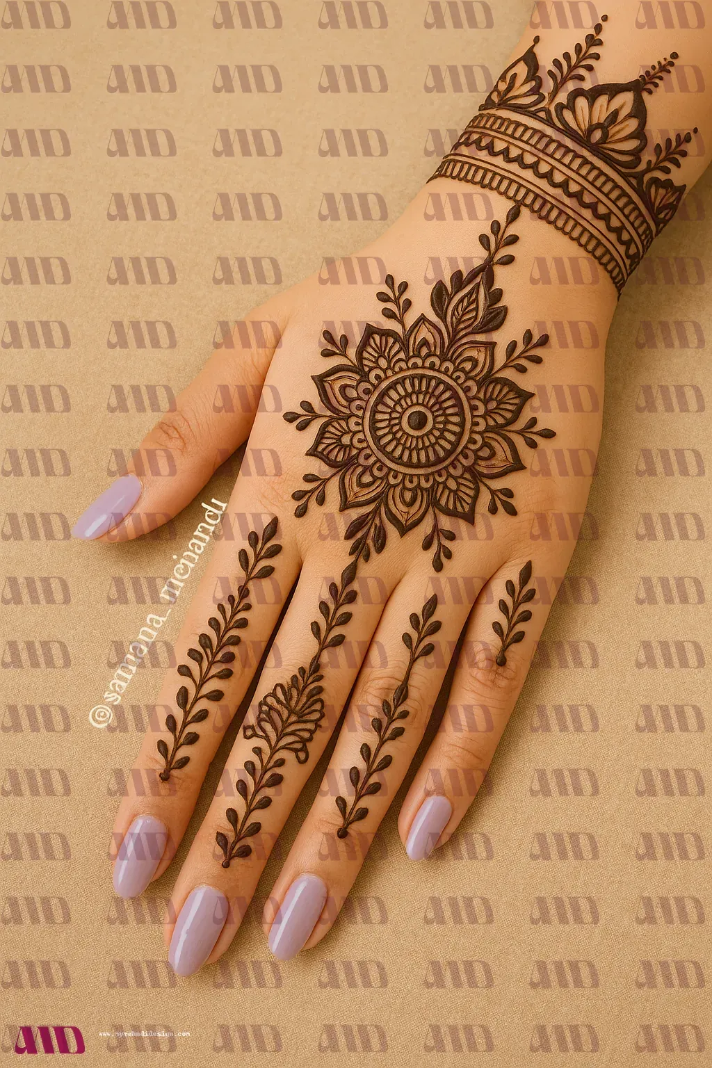 Smiley Face Mehndi Design