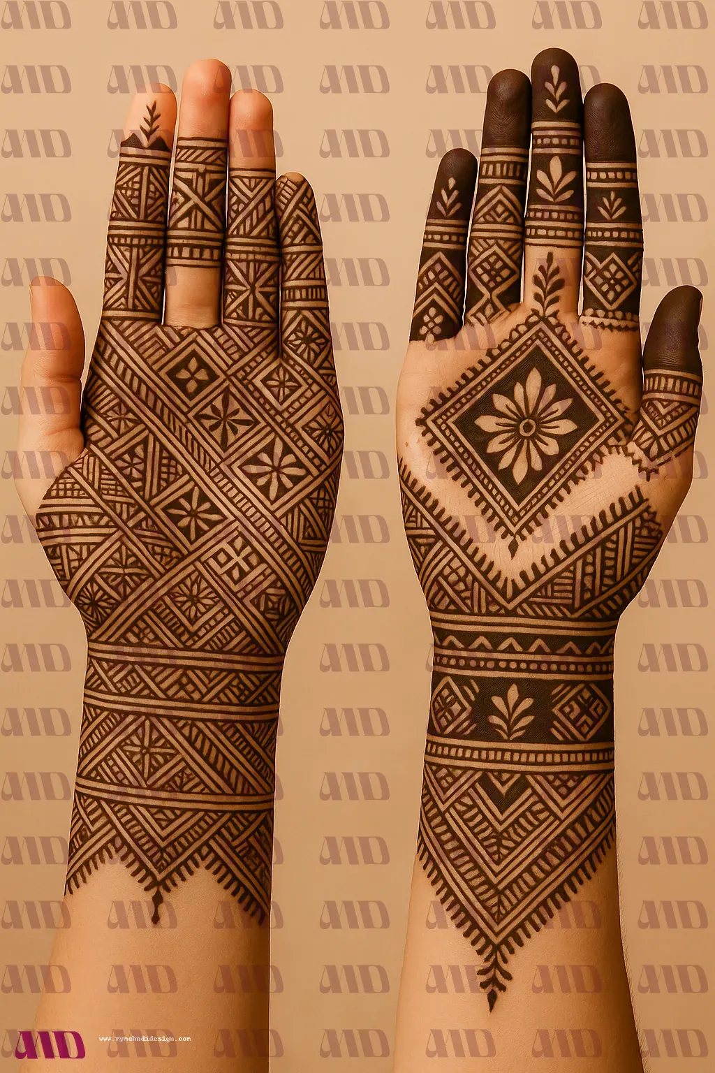 Side Palm Net Mehndi